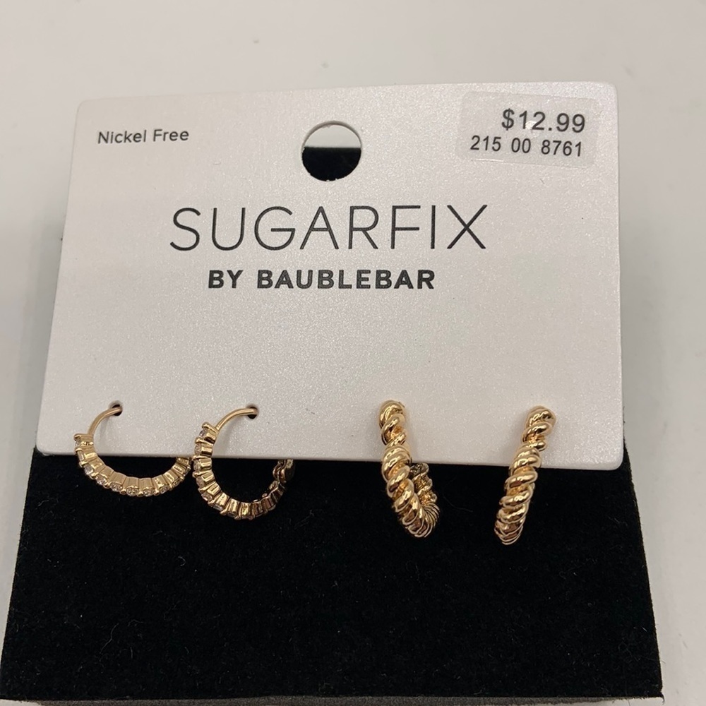 Sugarfix by Baublebar 2 pc. Gold Hoop‎ Earring Set New with tags!